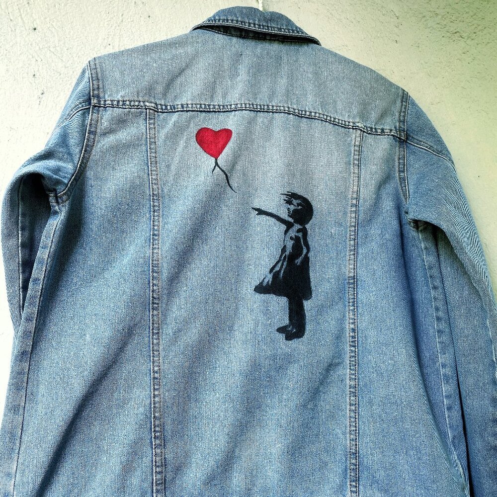 Customized Noisy May oversized denim jacket in medium blue wash
